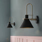 Frendorf | Schwarz/Weiß/Grün Kegel Wandlampe Macaron 1-Licht Metall Wandleuchte mit gebogenem Arm für Schlafzimmer, Warm/Weiß Licht
