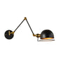 Frendorf | Bowl Restaurant Verstellbare Wandlampe Vintage Metall Einzelne Schwarze Wandmontierte Lampe mit Drahtschutz, 4"+4"/8"+8"/12"+6" Breite