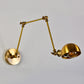 Frendorf | Verstellbare 3-Gelenk-Arm Eisen Wandbeleuchtung Vintage 1 Glühbirne Studio Wandmontage Licht mit Domschirm in Gold