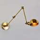 Frendorf | Verstellbare 3-Gelenk-Arm Eisen Wandbeleuchtung Vintage 1 Glühbirne Studio Wandmontage Licht mit Domschirm in Gold