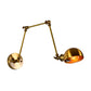 Frendorf | Verstellbare 3-Gelenk-Arm Eisen Wandbeleuchtung Vintage 1 Glühbirne Studio Wandmontage Licht mit Domschirm in Gold