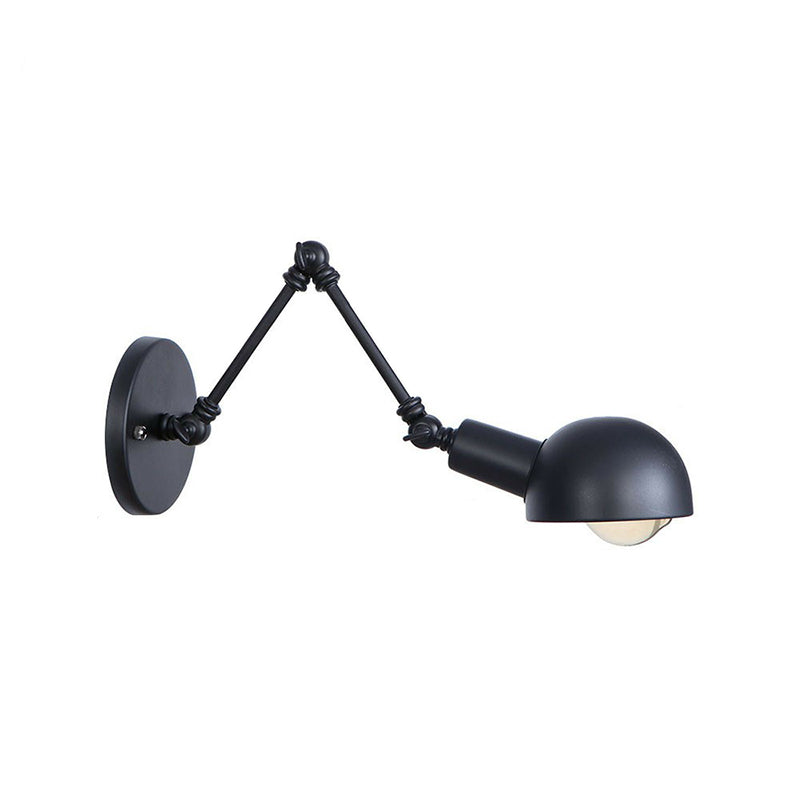 Frendorf | Schwarzer Schwenkbarer Wandlicht-Kit Vintage Eisen 8"/19,5"+19,5" Breit 1 Glühbirne Schlafzimmer Wandmontierte Leselampe