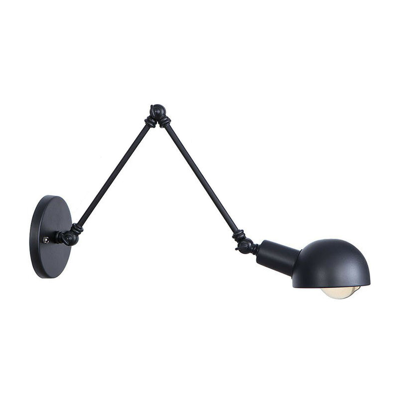 Frendorf | Schwarzer Schwenkbarer Wandlicht-Kit Vintage Eisen 8"/19,5"+19,5" Breit 1 Glühbirne Schlafzimmer Wandmontierte Leselampe