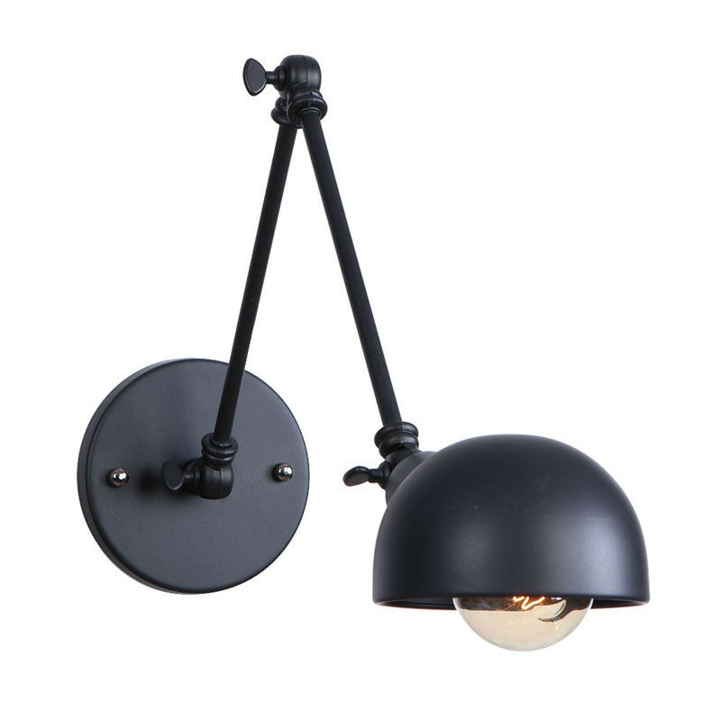 Frendorf | Schwarzer Schwenkbarer Wandlicht-Kit Vintage Eisen 8"/19,5"+19,5" Breit 1 Glühbirne Schlafzimmer Wandmontierte Leselampe