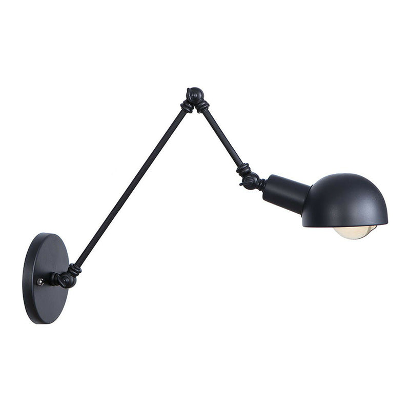 Frendorf | Schwarzer Schwenkbarer Wandlicht-Kit Vintage Eisen 8"/19,5"+19,5" Breit 1 Glühbirne Schlafzimmer Wandmontierte Leselampe