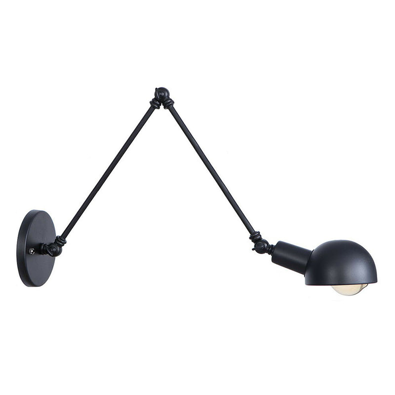 Frendorf | Schwarzer Schwenkbarer Wandlicht-Kit Vintage Eisen 8"/19,5"+19,5" Breit 1 Glühbirne Schlafzimmer Wandmontierte Leselampe