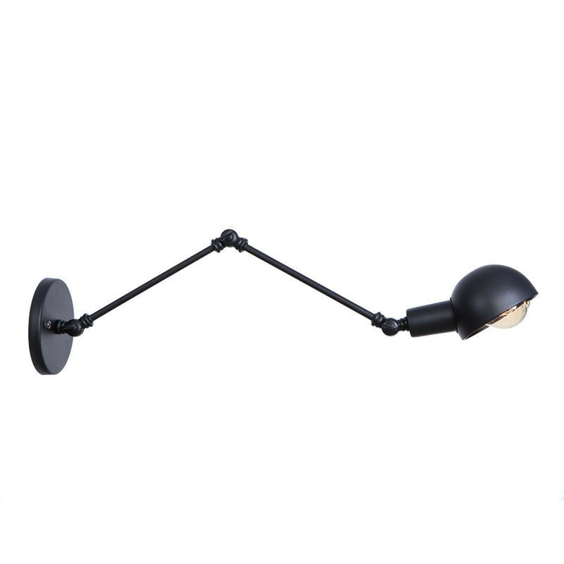Frendorf | Schwarzer Schwenkbarer Wandlicht-Kit Vintage Eisen 8"/19,5"+19,5" Breit 1 Glühbirne Schlafzimmer Wandmontierte Leselampe