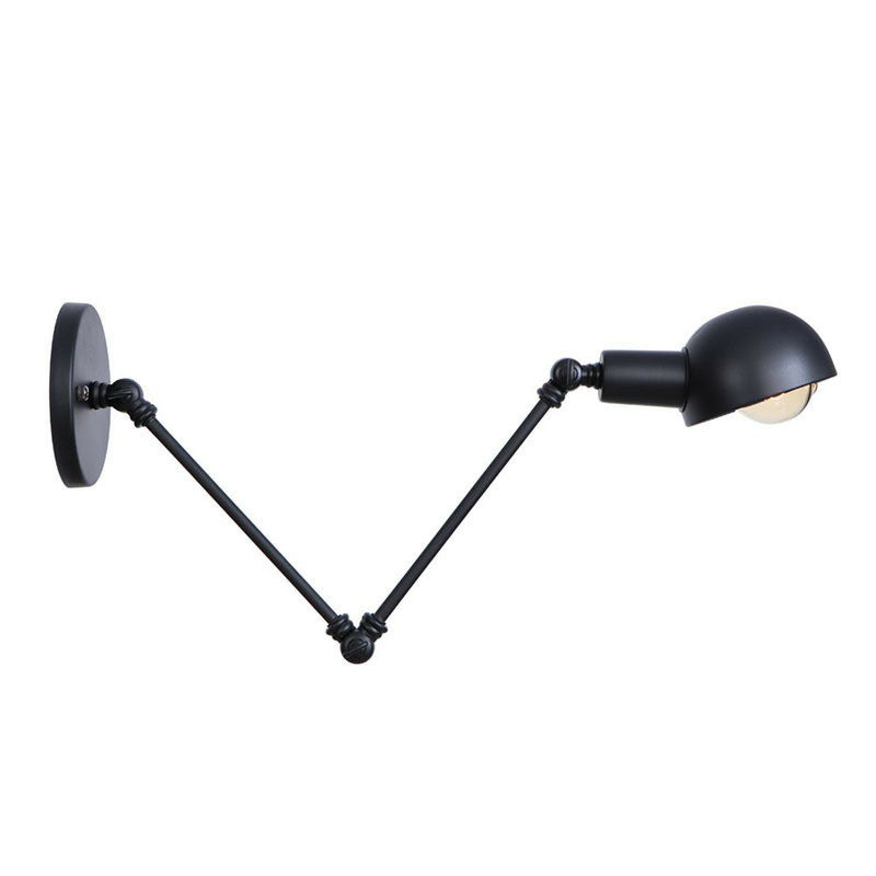Frendorf | Schwarzer Schwenkbarer Wandlicht-Kit Vintage Eisen 8"/19,5"+19,5" Breit 1 Glühbirne Schlafzimmer Wandmontierte Leselampe
