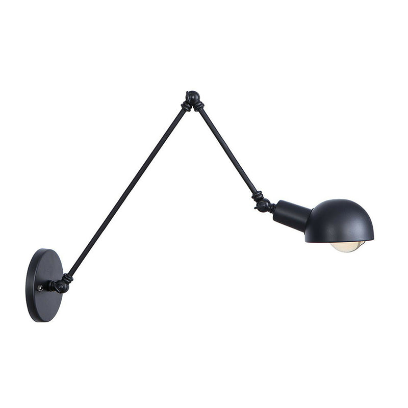 Frendorf | Schwarzer Schwenkbarer Wandlicht-Kit Vintage Eisen 8"/19,5"+19,5" Breit 1 Glühbirne Schlafzimmer Wandmontierte Leselampe