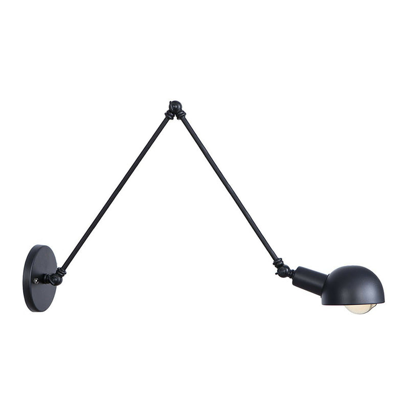 Frendorf | Schwarzer Schwenkbarer Wandlicht-Kit Vintage Eisen 8"/19,5"+19,5" Breit 1 Glühbirne Schlafzimmer Wandmontierte Leselampe