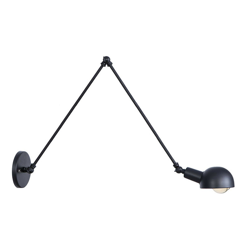 Frendorf | Schwarzer Schwenkbarer Wandlicht-Kit Vintage Eisen 8"/19,5"+19,5" Breit 1 Glühbirne Schlafzimmer Wandmontierte Leselampe