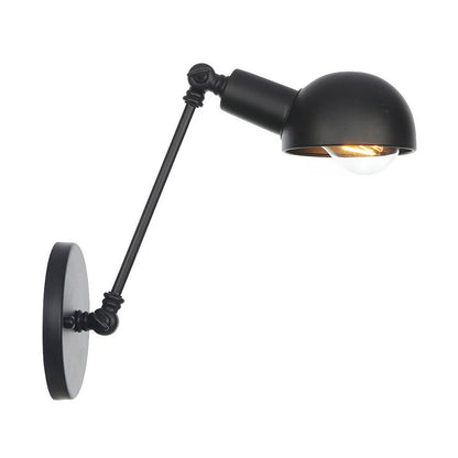 Frendorf | Schwarzer Schwenkbarer Wandlicht-Kit Vintage Eisen 8"/19,5"+19,5" Breit 1 Glühbirne Schlafzimmer Wandmontierte Leselampe