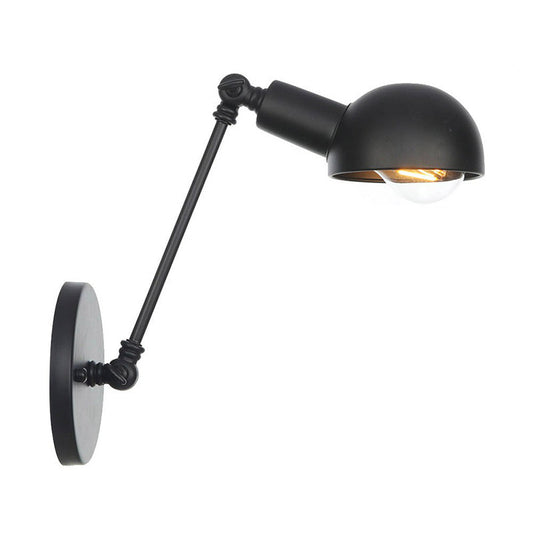 Frendorf | Schwarzer Schwenkbarer Wandlicht-Kit Vintage Eisen 8"/19,5"+19,5" Breit 1 Glühbirne Schlafzimmer Wandmontierte Leselampe