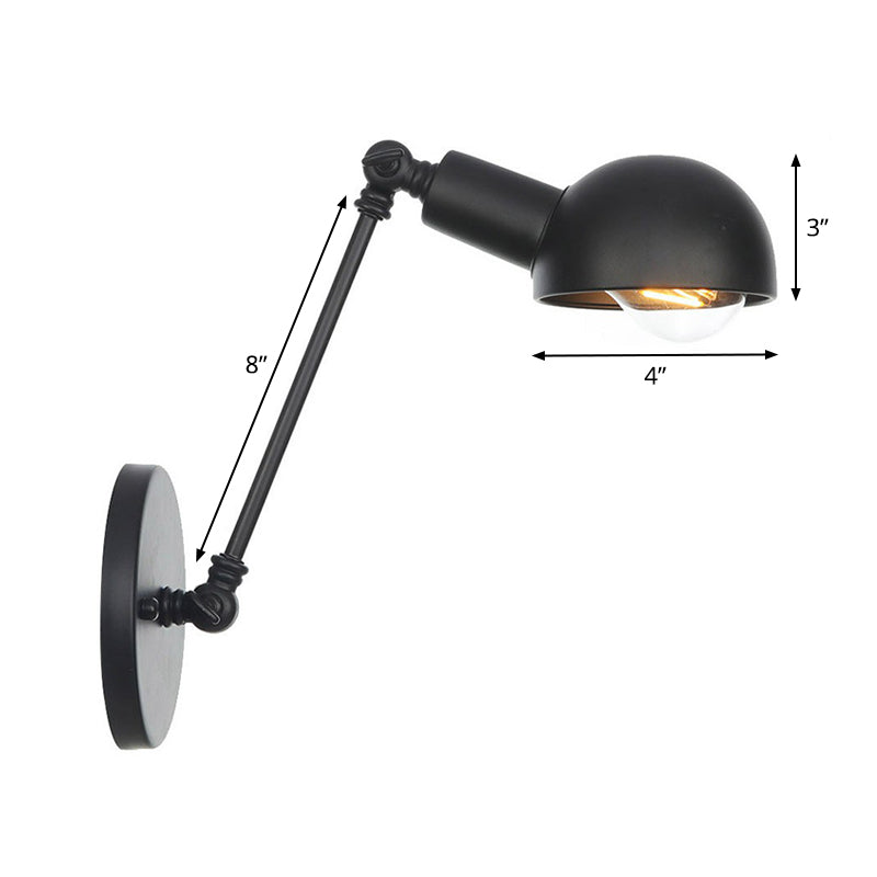 Frendorf | Schwarzer Schwenkbarer Wandlicht-Kit Vintage Eisen 8"/19,5"+19,5" Breit 1 Glühbirne Schlafzimmer Wandmontierte Leselampe
