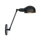 Frendorf | Industriële Koepelvormige Wandlamp Kit Enkelvoudige Gloeilamp IJzeren Wandmontage Verlichtingsarmatuur met Swingarm in Zwart, 6"+6"/12"+6" W
