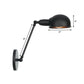 Frendorf | Industriële Koepelvormige Wandlamp Kit Enkelvoudige Gloeilamp IJzeren Wandmontage Verlichtingsarmatuur met Swingarm in Zwart, 6"+6"/12"+6" W