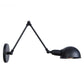 Frendorf | Industriële Koepelvormige Wandlamp Kit Enkelvoudige Gloeilamp IJzeren Wandmontage Verlichtingsarmatuur met Swingarm in Zwart, 6"+6"/12"+6" W