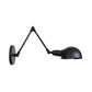 Frendorf | Industriële Koepelvormige Wandlamp Kit Enkelvoudige Gloeilamp IJzeren Wandmontage Verlichtingsarmatuur met Swingarm in Zwart, 6"+6"/12"+6" W