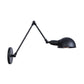 Frendorf | Industriële Koepelvormige Wandlamp Kit Enkelvoudige Gloeilamp IJzeren Wandmontage Verlichtingsarmatuur met Swingarm in Zwart, 6"+6"/12"+6" W