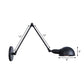 Frendorf | Industriële Koepelvormige Wandlamp Kit Enkelvoudige Gloeilamp IJzeren Wandmontage Verlichtingsarmatuur met Swingarm in Zwart, 6"+6"/12"+6" W