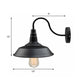 Frendorf | Metallische schwarze Wandlampen-Fassung Scheunen-Schirm 1 Kopf rustikaler Wandmontage-Lampe mit Gänsnehalsarm