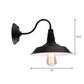 Frendorf | Vintage Barn Wandverlichting 10"/14" Breed 1-Licht Metaal Gooseneck Wandmontage Verlichting in Zwart