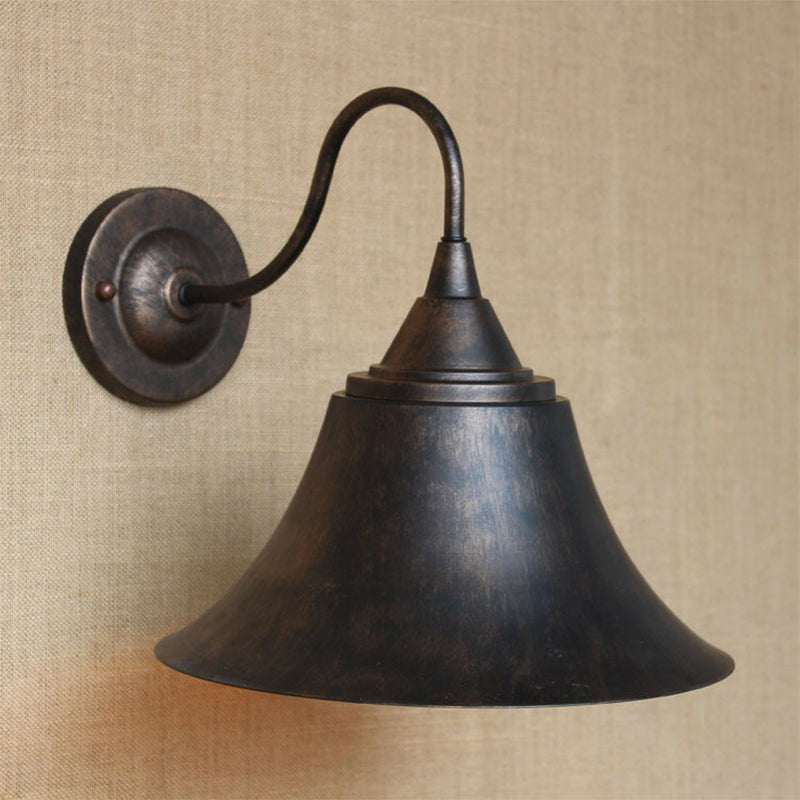 Eisen Carillon Wandbeleuchtung Ideen Ländlich 1-Licht Bistro Gänsekopfwandleuchte in Schwarz/Antik Schwarz/Rost