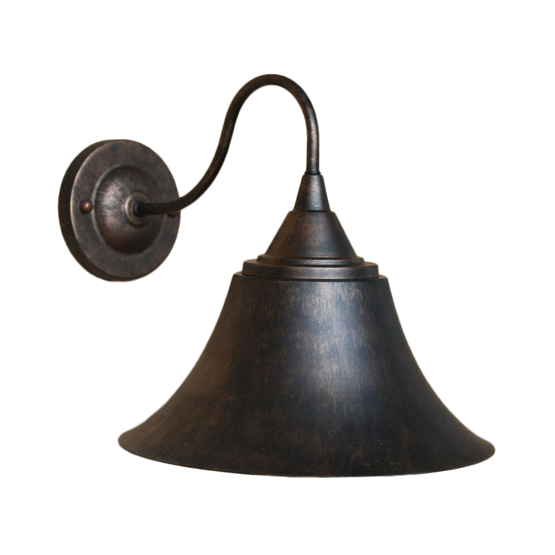 Eisen Carillon Wandbeleuchtung Ideen Ländlich 1-Licht Bistro Gänsekopfwandleuchte in Schwarz/Antik Schwarz/Rost