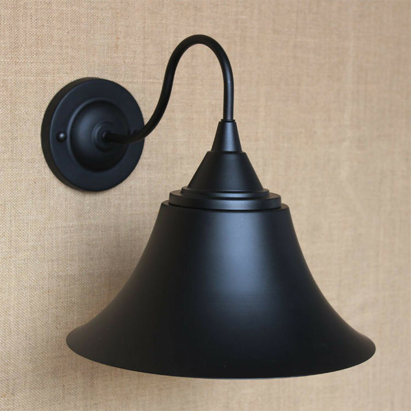 Eisen Carillon Wandbeleuchtung Ideen Ländlich 1-Licht Bistro Gänsekopfwandleuchte in Schwarz/Antik Schwarz/Rost