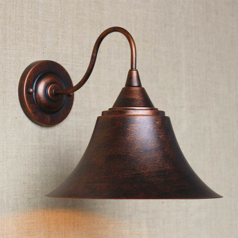 Eisen Carillon Wandbeleuchtung Ideen Ländlich 1-Licht Bistro Gänsekopfwandleuchte in Schwarz/Antik Schwarz/Rost