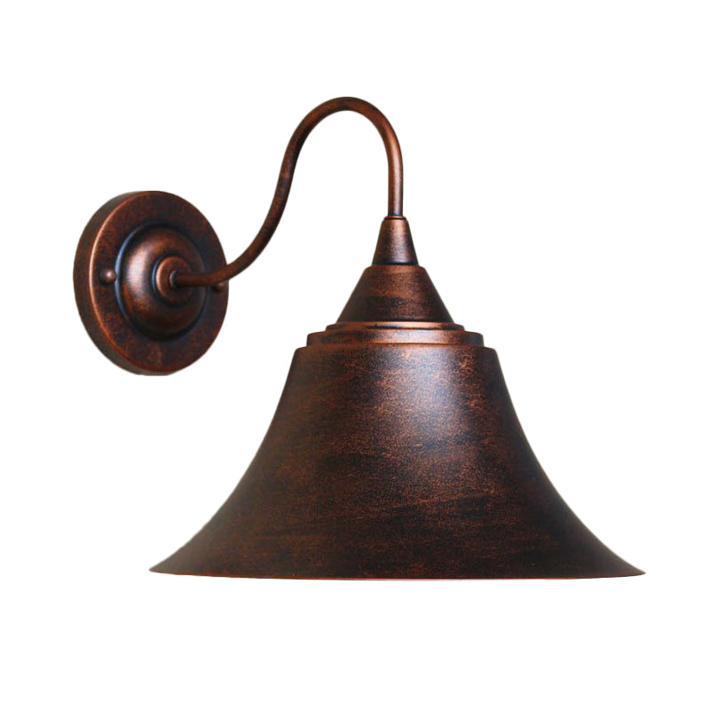 Eisen Carillon Wandbeleuchtung Ideen Ländlich 1-Licht Bistro Gänsekopfwandleuchte in Schwarz/Antik Schwarz/Rost