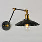 Scalloped Iron Wall Reading Lamp Loft 1 Bulb 8"+8"/12"+12" W Schlafzimmer Wandleuchte mit 2-Gelenk verstellbarem Arm in Schwarz/Weiß-Messing