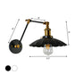 Scalloped Iron Wall Reading Lamp Loft 1 Bulb 8"+8"/12"+12" W Schlafzimmer Wandleuchte mit 2-Gelenk verstellbarem Arm in Schwarz/Weiß-Messing