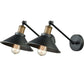 Frendorf | Kegelvormige Schaduw Badkamer Wandlamp Landelijk Metaal 1/2-Licht Zwarte en Messing Wandgemonteerde Lamp met Draaipatent