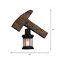 Frendorf | 1-Light Lantern Wandleuchtenkit Landschaft Braun Klarglas Wandhängelampe mit rechteckiger/semikreisförmiger Holzrückplatte