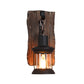 Frendorf | 1-Light Lantern Wandleuchtenkit Landschaft Braun Klarglas Wandhängelampe mit rechteckiger/semikreisförmiger Holzrückplatte