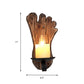 Frendorf | 1-Light Lantern Wandleuchtenkit Landschaft Braun Klarglas Wandhängelampe mit rechteckiger/semikreisförmiger Holzrückplatte
