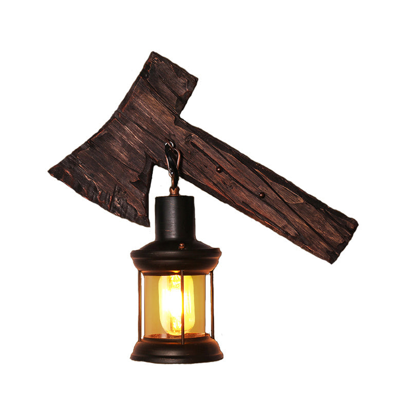oval/fischförmige Holz Wand Sconce Licht rustikal 1 Kopf Küche Wand montierte Lampe mit Kerze/Laterne in Braun