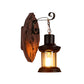 Frendorf | Ovale/Fischförmige Holz Wand Sconce Licht Rustikal 1 Kopf Küche Wandmontierte Lampe mit Kerze/Lattern in Braun