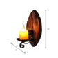 oval/fischförmige Holz Wand Sconce Licht rustikal 1 Kopf Küche Wand montierte Lampe mit Kerze/Laterne in Braun