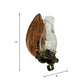 Frendorf | 1/2-Licht Klar Glas Wandlamp Rustiek Bruin Lantaarn/Kerosine Keuken Wandmontage Licht met Ox/Ovaal Houten Achterplaat