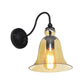 Frendorf | Grün/Klar/Bernstein Glas Carillon Wandlampe Loft 1 Glühbirne Wohnzimmer Gooseneck Wandmontierte Lampe in Schwarz