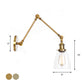Frendorf | 1-Licht Klar Glas Wandleuchte Fixture Lager Brass/Bronze Schwenkarmschwenk Wandlampe mit Glocken/Kugel Klar Glas Schirm