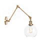 Frendorf | 1-Licht Klar Glas Wandleuchte Fixture Lager Brass/Bronze Schwenkarmschwenk Wandlampe mit Glocken/Kugel Klar Glas Schirm