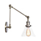 Frendorf | 1-Licht Klar Glas Wandleuchte Fixture Lager Brass/Bronze Schwenkarmschwenk Wandlampe mit Glocken/Kugel Klar Glas Schirm