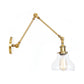 Frendorf | 1-Licht Klar Glas Wandleuchte Fixture Lager Brass/Bronze Schwenkarmschwenk Wandlampe mit Glocken/Kugel Klar Glas Schirm