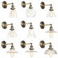 Frendorf | Messing Cone/Glocke Schwenk Shade Wandlampe Industrie Klar Glas Einzel Esszimmer Wandmontage Leuchte