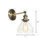 Frendorf | Messing Cone/Glocke Schwenk Shade Wandlampe Industrie Klar Glas Einzel Esszimmer Wandmontage Leuchte