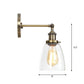 Frendorf | Messing Cone/Glocke Schwenk Shade Wandlampe Industrie Klar Glas Einzel Esszimmer Wandmontage Leuchte