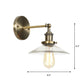 Frendorf | Messing Cone/Glocke Schwenk Shade Wandlampe Industrie Klar Glas Einzel Esszimmer Wandmontage Leuchte